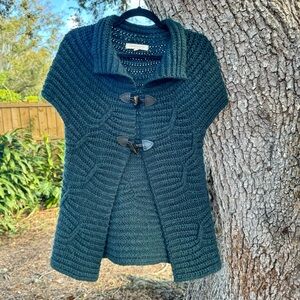 Made in Italy Lineamaglia-Wool blend blue sweater vest with toggle buttons.M